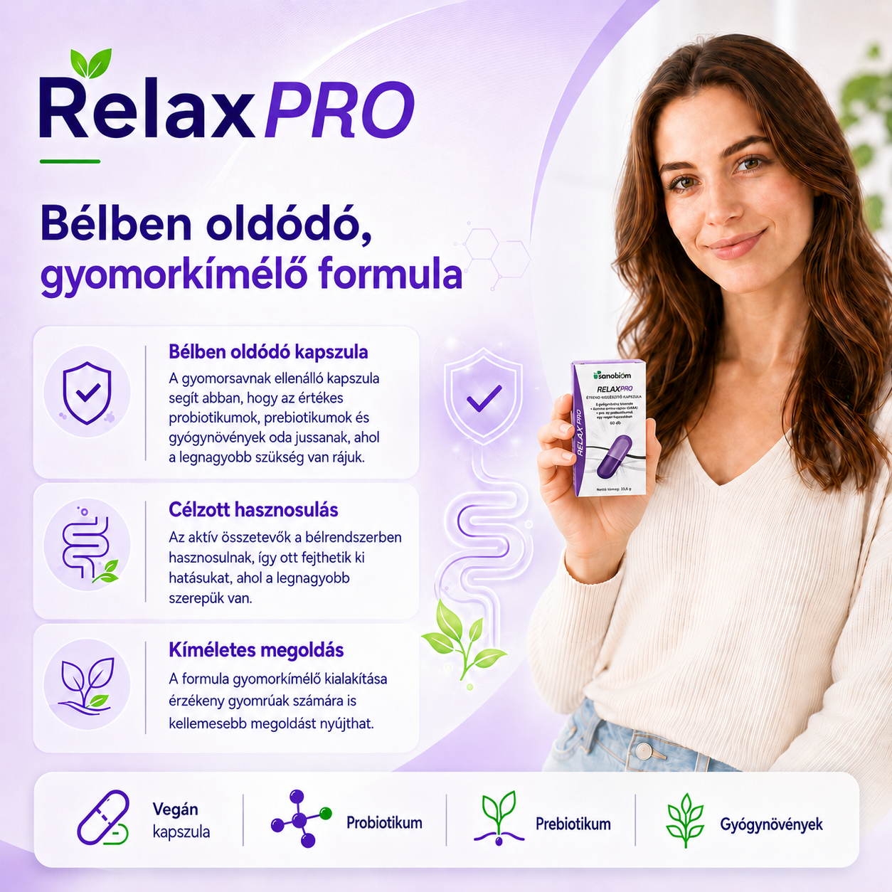 RelaxPRO - Természetes harmónia a belekből - 2 havi adag